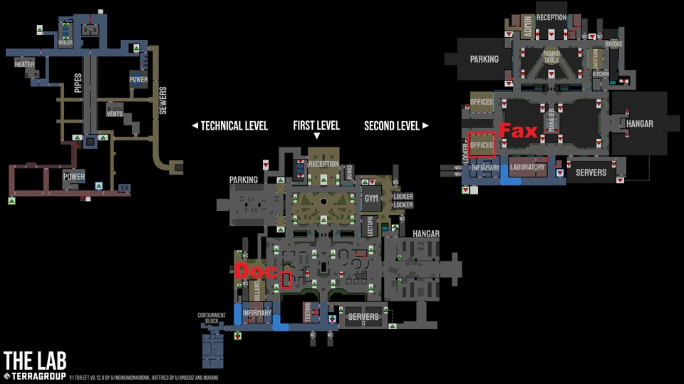 Dois documentos em The Lab — Locais marcados no mapa