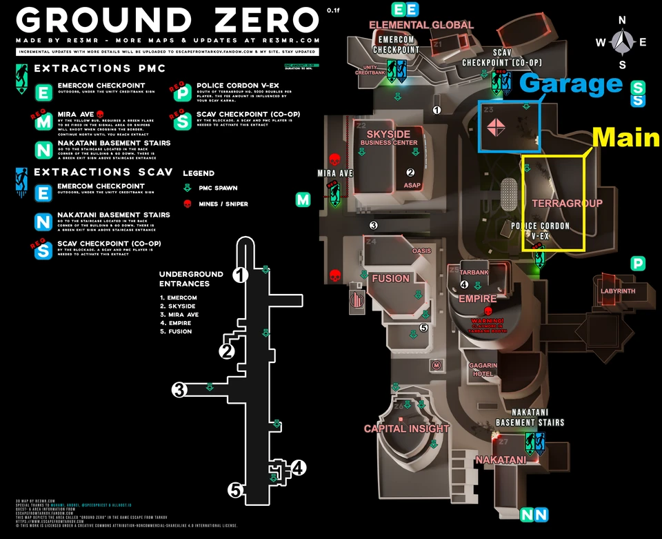 Informações topográficas de Streets of Tarkov — Localização no mapa.