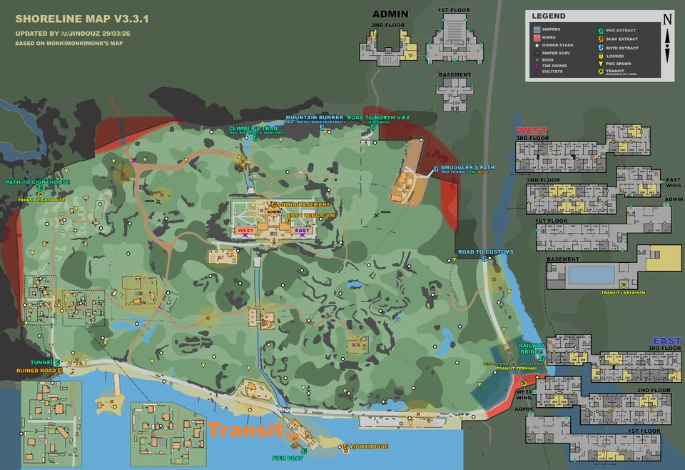 Preparação para embarcar e extrair — Hovercraft de Shoreline marcado no mapa
