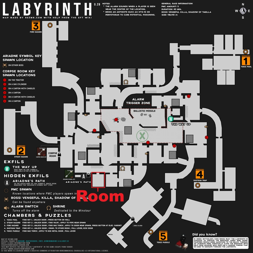Diário de Leshy — Sala de tortura marcada no mapa.