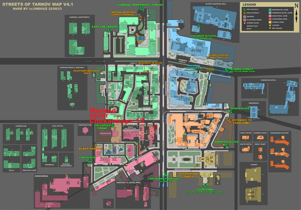 Streets of Tarkov — Localização no mapa.