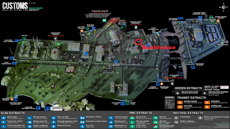 Carta do alojamento de Reshala — Localização no mapa.