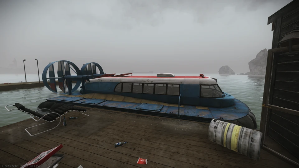 Preparação para embarcar e extrair — O hovercraft